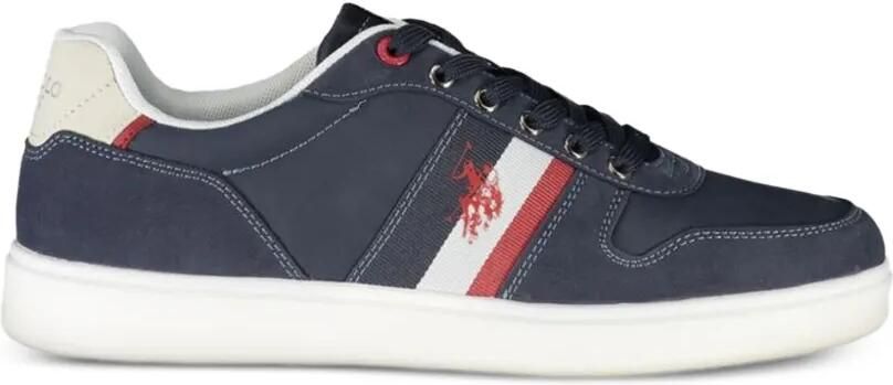 U.S. POLO ASSN. Gestreepte sneakers met logo-print Blauw
