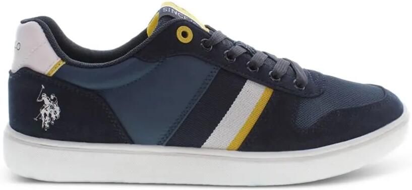 U.S. POLO ASSN. Gestreepte sneakers met suède vlakken Blauw