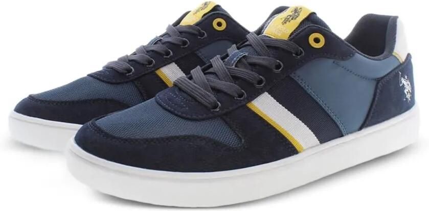 U.S. POLO ASSN. Gestreepte sneakers met suède vlakken Blauw - Foto 3