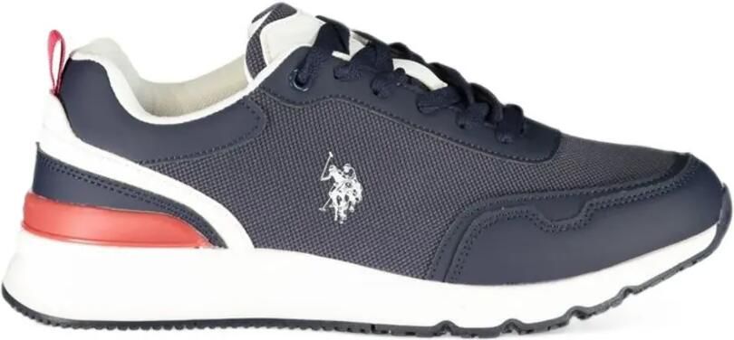 U.S. POLO ASSN. logo-embroidered mesh-panel sneakers Blauw
