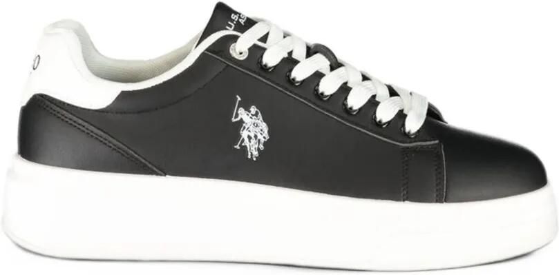 U.S. POLO ASSN. logo-embroidered platform sneakers Zwart