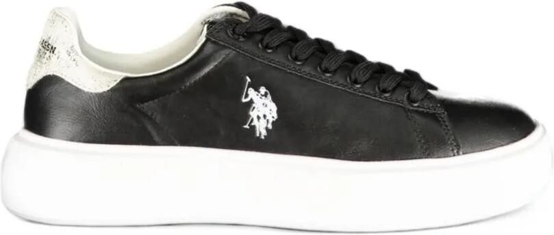 U.S. POLO ASSN. logo-embroidered platform sneakers Zwart