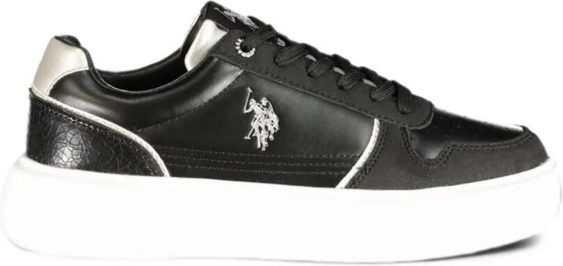 U.S. POLO ASSN. logo-plaque platform sneakers Zwart