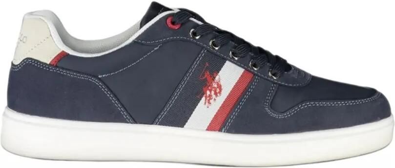U.S. POLO ASSN. logo-print striped sneakers Blauw