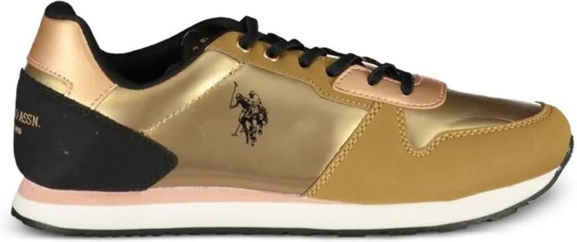 U.S. POLO ASSN. Sneakers met metallic afwerking en logo Goud