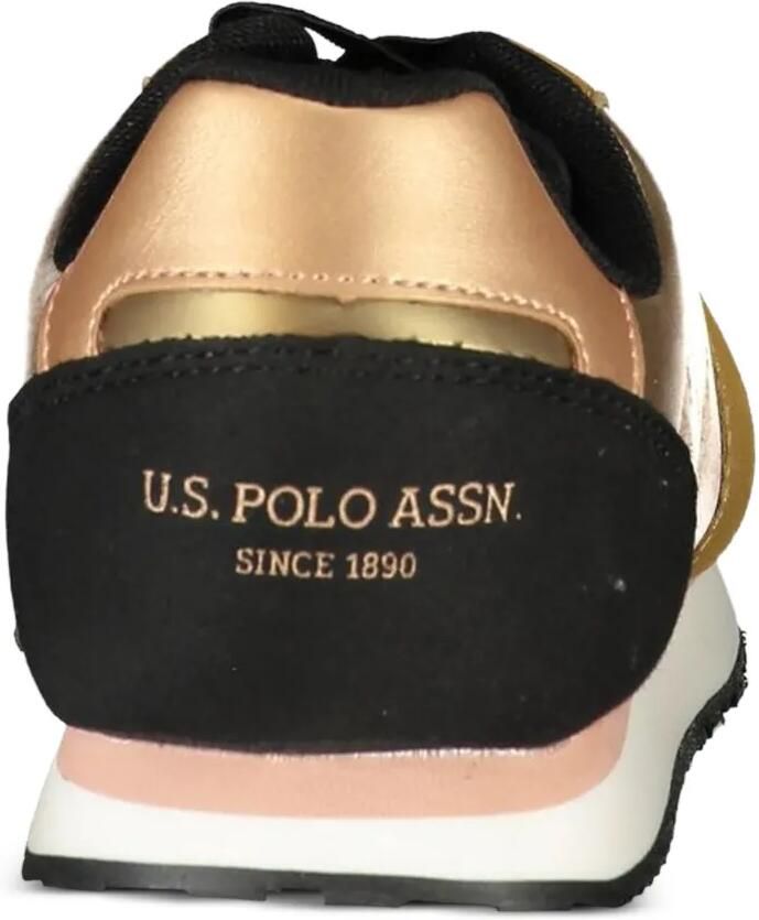 U.S. POLO ASSN. Sneakers met metallic afwerking en logo Goud - Foto 2