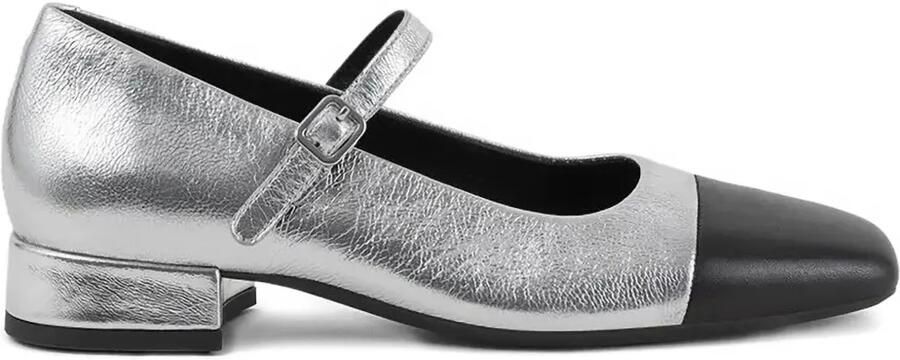 VAGABOND 25 mm Debbi metallic leren pumps Zilver