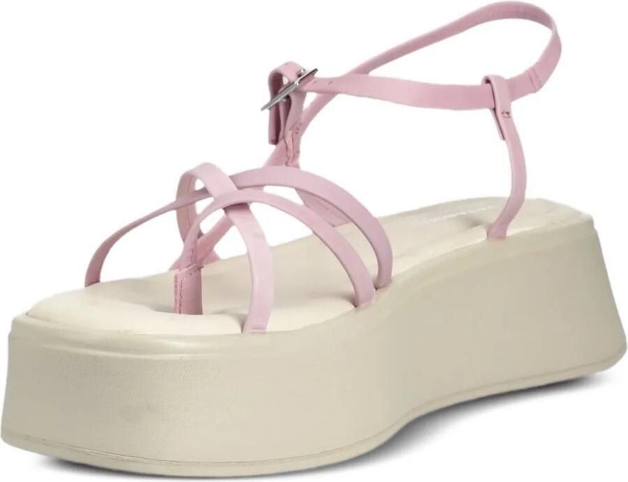 VAGABOND 50 mm sandalen met gekruiste bandjes en plateauzool Roze