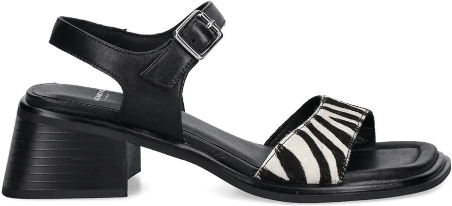 VAGABOND 53 mm Ines sandalen met blokhak en zebraprint Wit