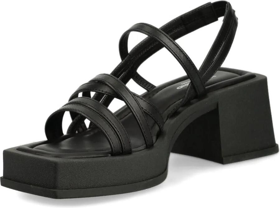 VAGABOND 67 mm sandalen met plateauzool en gekruiste bandjes Zwart