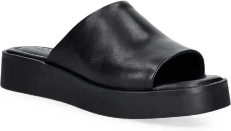 VAGABOND Danya leren slippers met plateauzool Zwart - Foto 3