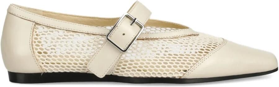 VAGABOND Delia ballerina's met mesh en gespsluiting Beige