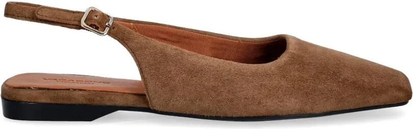 VAGABOND Delia slingback ballerina's met vierkante neus Bruin