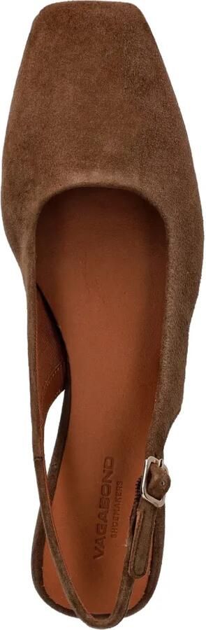 VAGABOND Delia slingback ballerina's met vierkante neus Bruin - Foto 4