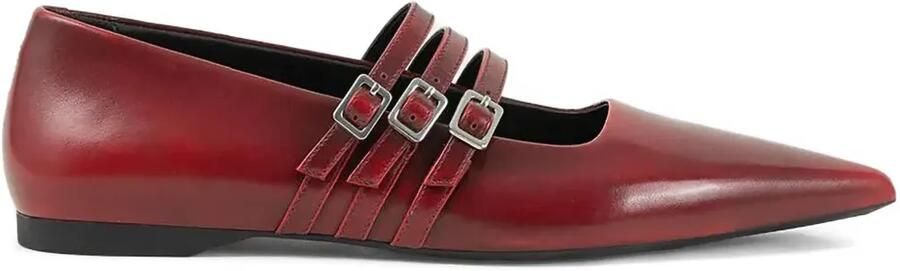 VAGABOND Hermine ballerina's met puntige neus en gesp Rood