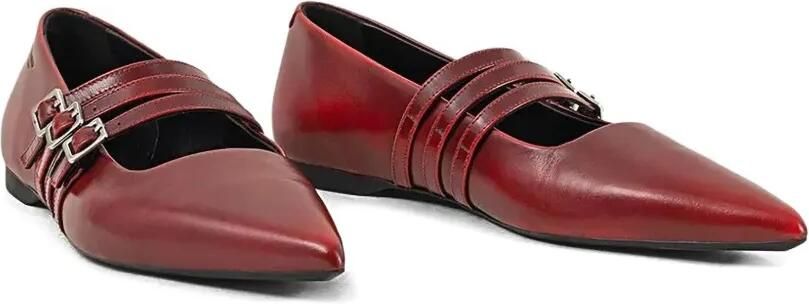 VAGABOND Hermine ballerina's met puntige neus en gesp Rood - Foto 3