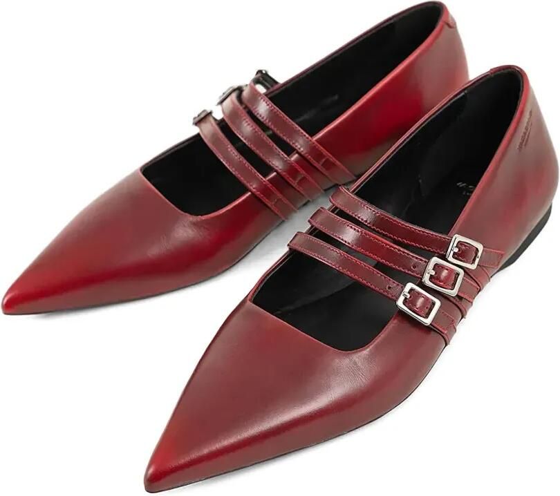 VAGABOND Hermine ballerina's met puntige neus en gesp Rood - Foto 2