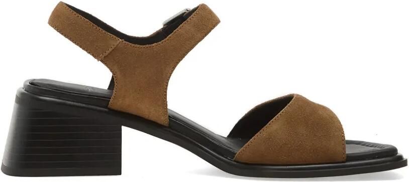 VAGABOND Ines suède sandalen met blokhak Bruin