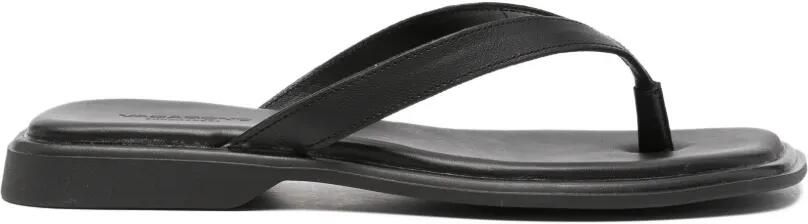 VAGABOND Izzy leren teenslippers Zwart
