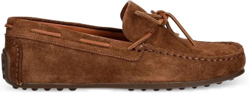 VAGABOND Larissa suède loafers met strik Bruin