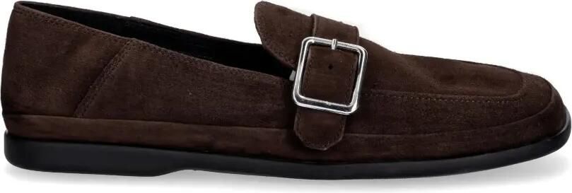 VAGABOND Sammie suède loafers met gespsluiting Bruin