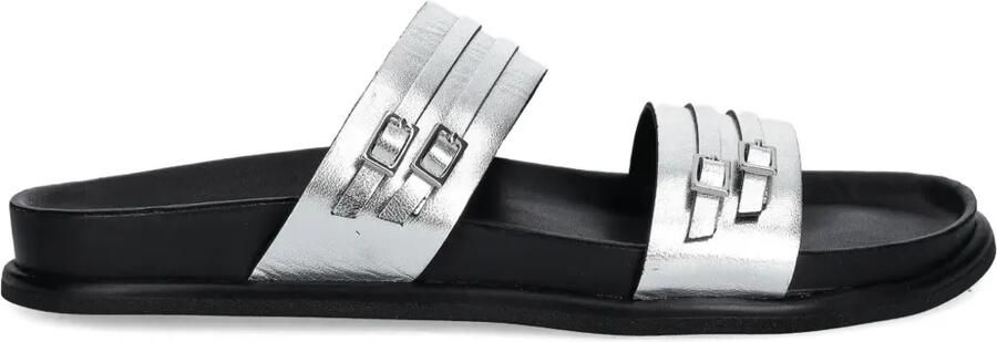 VAGABOND Slippers met gesp Zilver