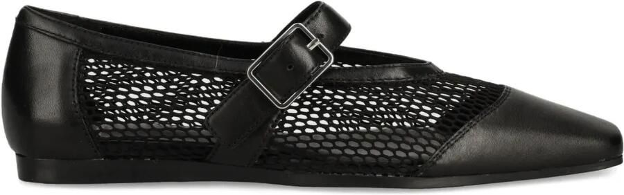 VAGABOND Wioletta mesh ballerina's met gespsluiting Zwart