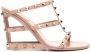 Valentino Garavani 100 mm muiltjes verfraaid met Rockstuds Beige - Thumbnail 1