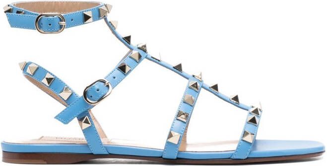 Valentino Garavani Rockstud sandalen met open neus Blauw