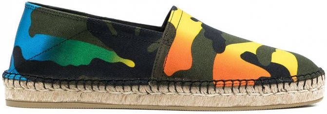 Valentino Garavani Espadrilles met camouflageprint Groen