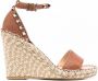 Valentino Garavani Rockstud espadrille sandalen met sleehak Bruin - Thumbnail 1