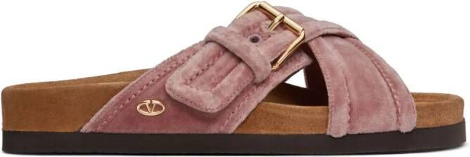 Valentino Garavani Fussfriend fluwelen slippers Roze