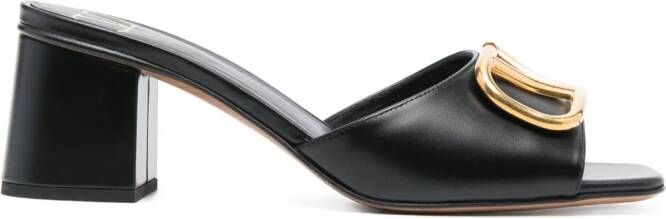 Valentino Garavani 60 mm VLogo Signature leren sandalen Zwart