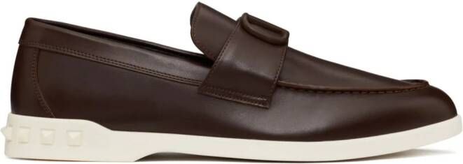 Valentino Garavani Leisure Flows leather loafers Bruin