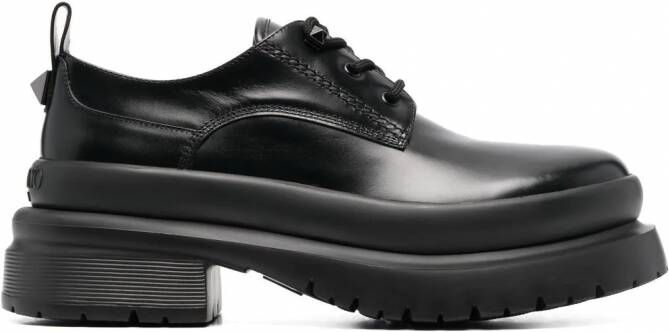 Valentino Garavani Leren Derby schoenen Zwart