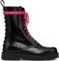 Valentino Garavani Untitled leren combat boots Zwart - Thumbnail 1