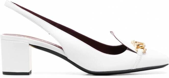 Valentino Garavani Leren slingback pumps Wit