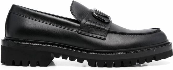 Valentino Garavani VLogo leren loafers Zwart