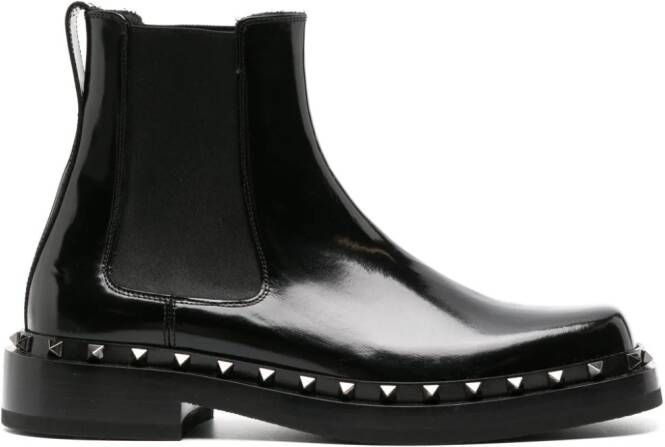 Valentino Garavani M-Way Rockstud leren laarzen Zwart