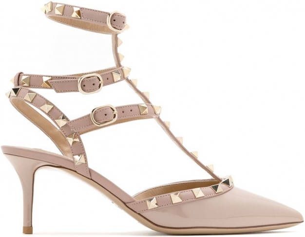 Valentino Garavani Pumps met bewerkte hak Beige