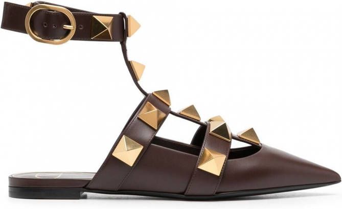 Valentino Garavani Pumps met puntige neus Bruin