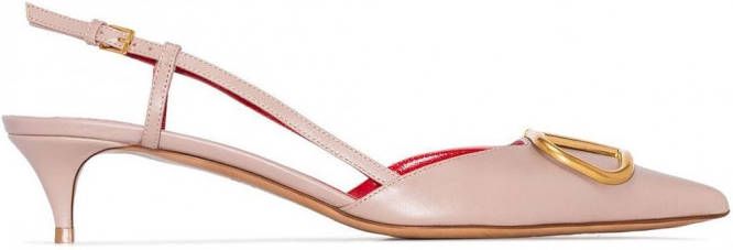 Valentino Garavani Vlogo slingback pumps Beige