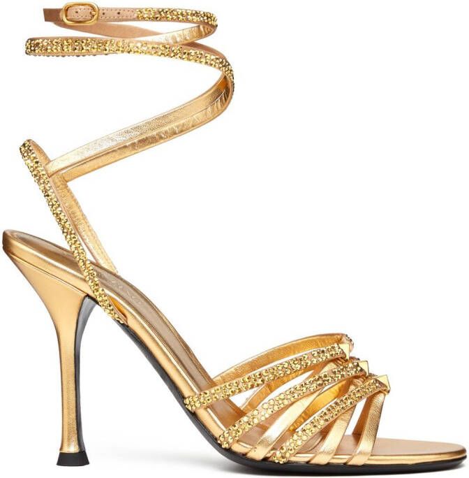 Valentino Garavani Rockstud pumps verfraaid met kristallen Goud