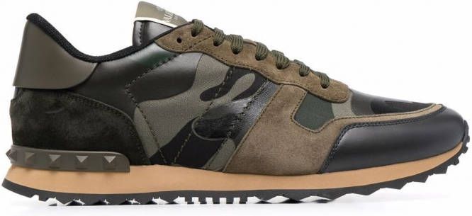 Valentino Garavani Rockrunner sneakers met camouflageprint Groen