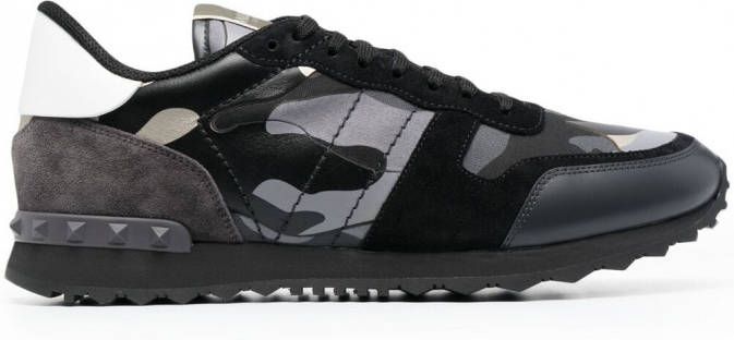 Valentino Garavani Rockrunner sneakers met camouflageprint Zwart - Schoenen .nl