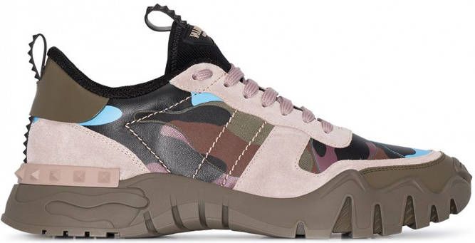 Valentino Garavani Rockrunner sneakers met print Roze - Schoenen.nl