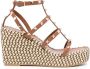 Valentino Garavani Rockstud 100mm espadrilles met sleehak Bruin - Thumbnail 1