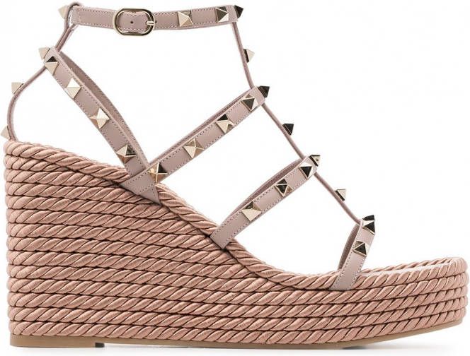 Valentino Garavani Rockstud 120 leren sleehakken Roze