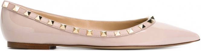 Valentino Garavani Rockstud ballerina's Roze