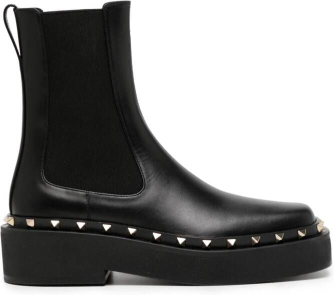 Valentino Garavani Rockstud leren laarzen Zwart